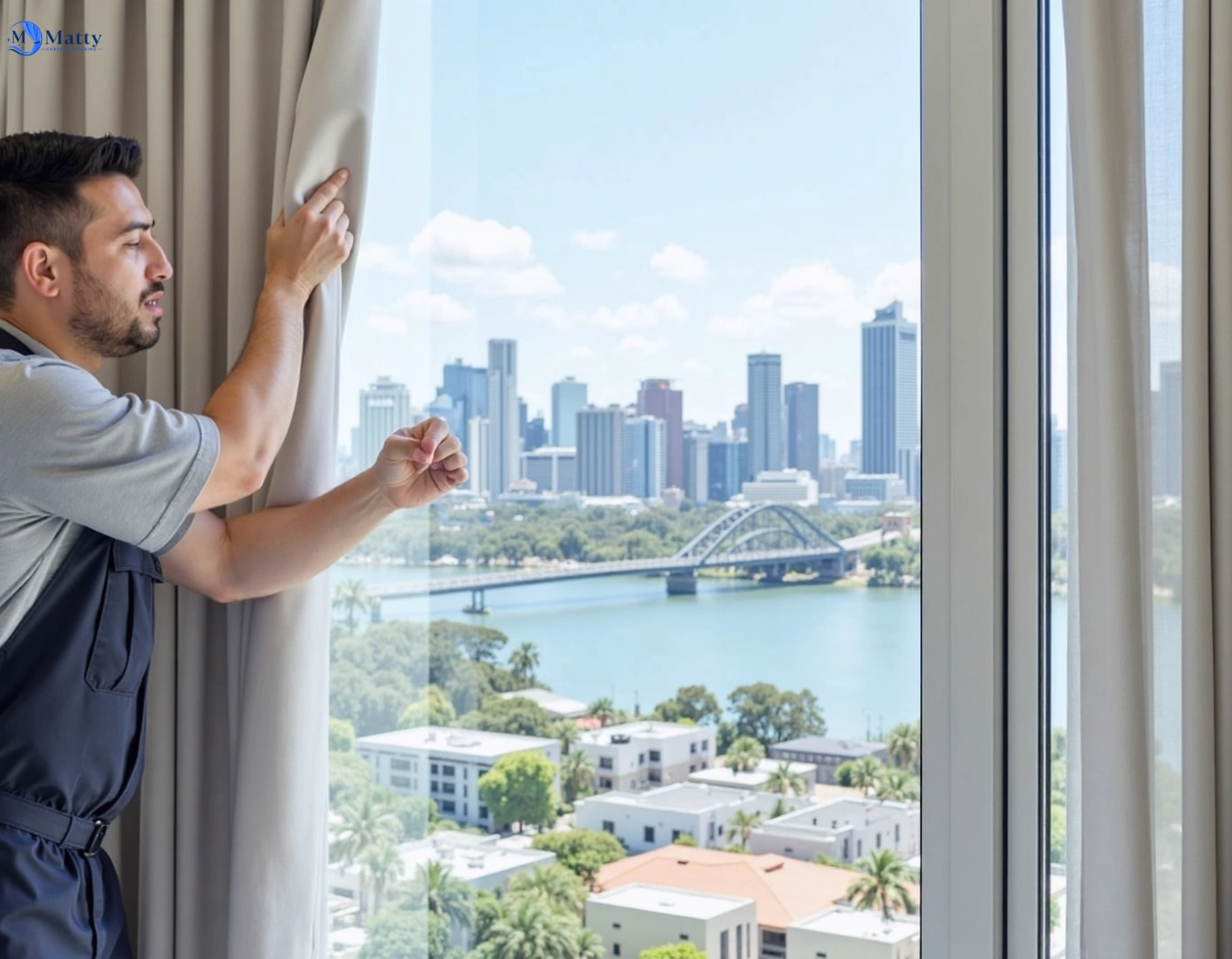 Professional curtain steam cleaning service regents-park QLD by Matty Curtain Cleaning